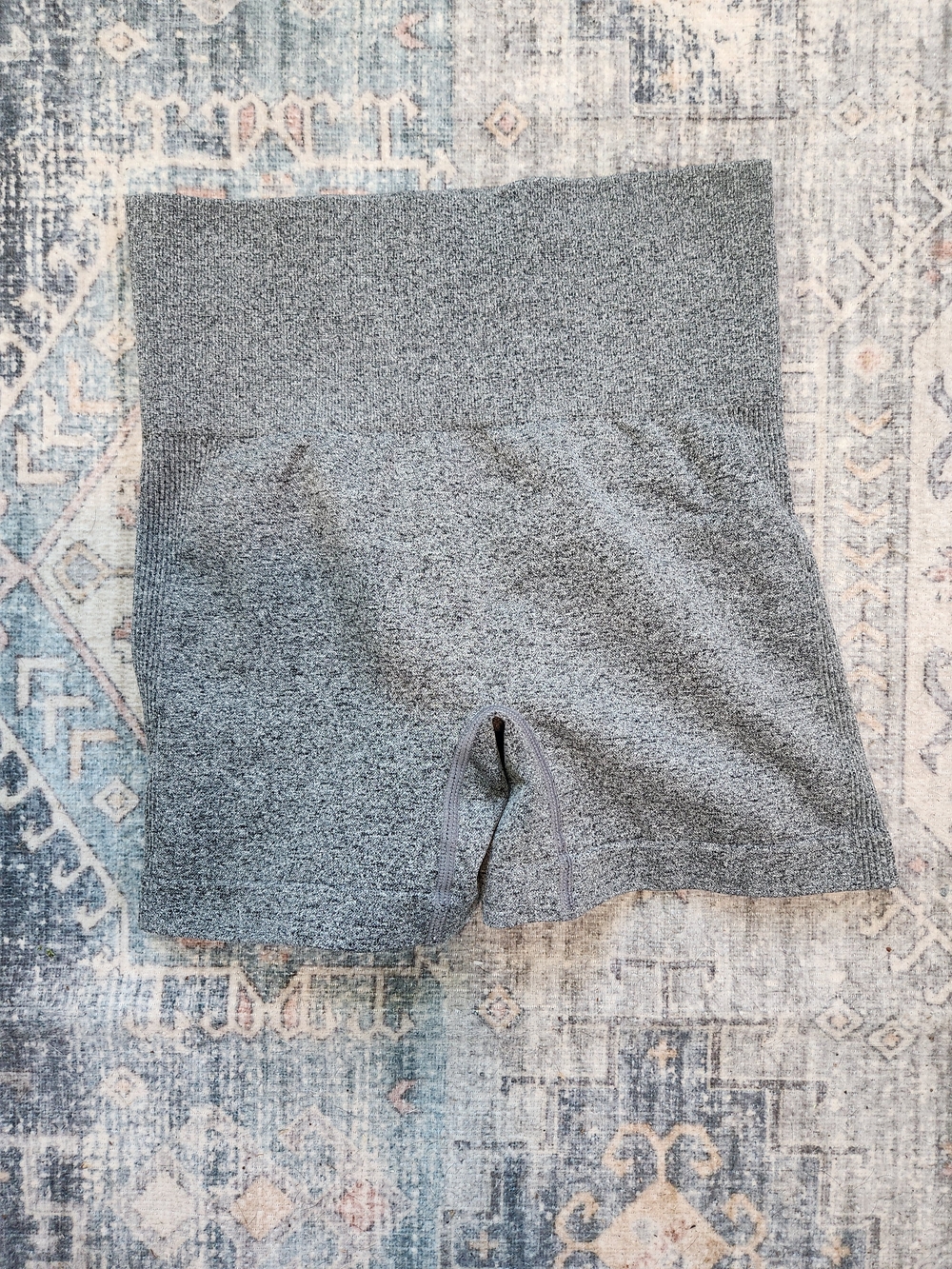 High-Waist Heather Gray Seamless Bike Shorts